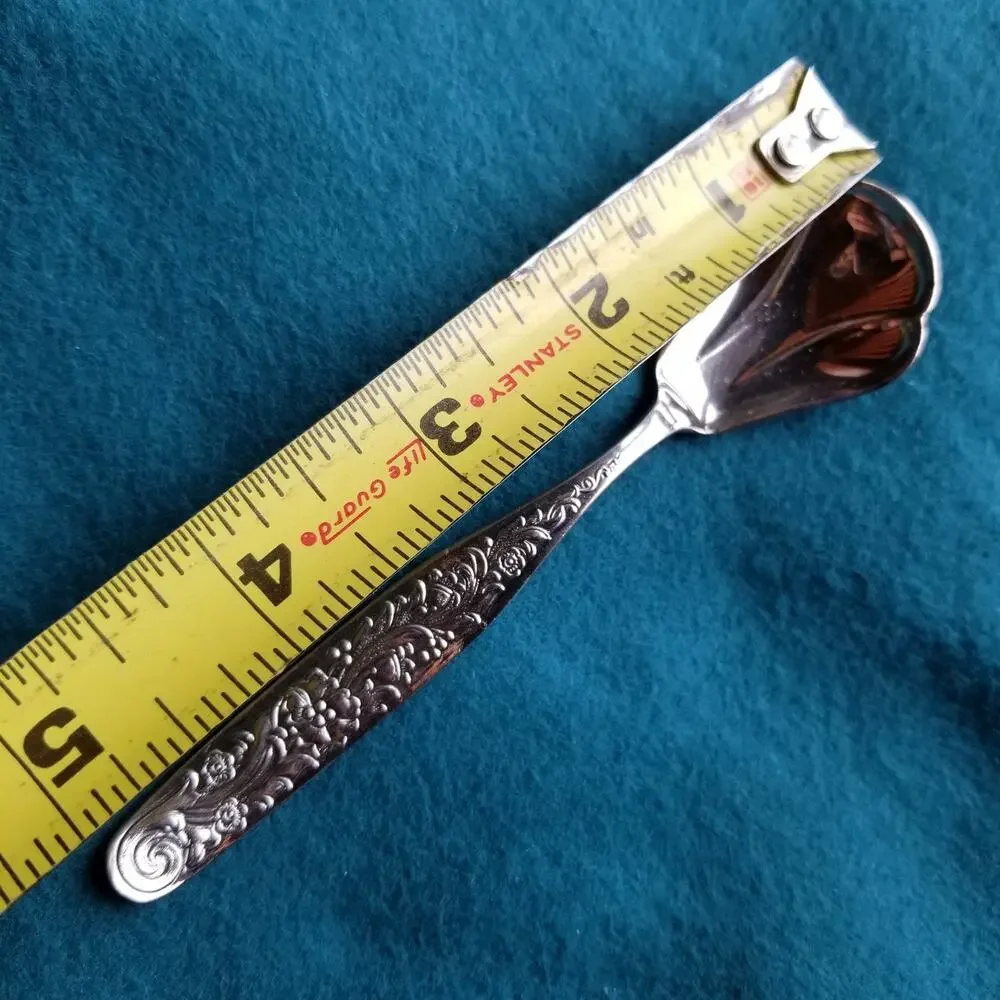 Martin Silverplate Sugar Shell Spoon 5 1/8 Embossed Scroll Flowers 90-1 1/2 MTN7